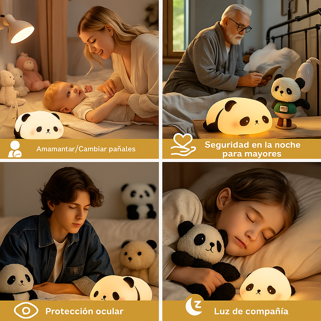 Agradable Luz Nocturna con Forma de Panda